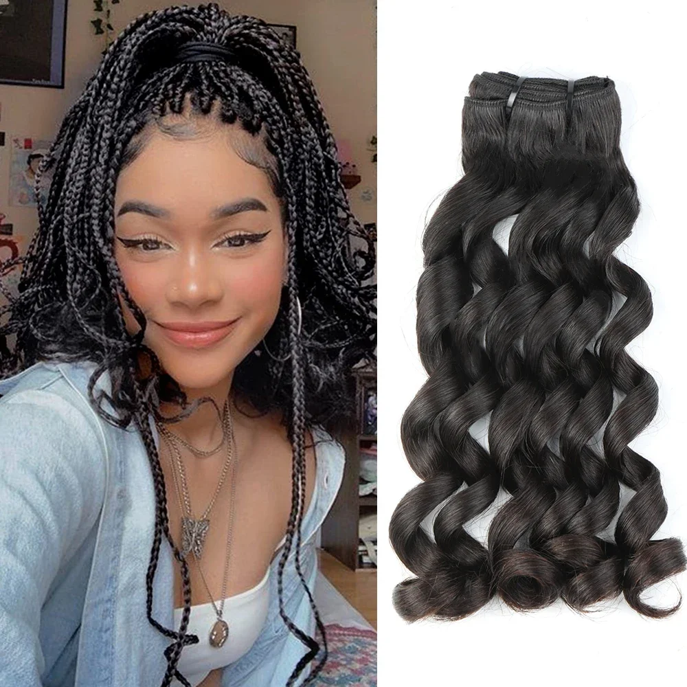 Malaysian Super Double Drawn French Curly Braiding Hair Loose Wavy Bouncy Braiding Bundles Roma Roll Curls Human Hair Bundles