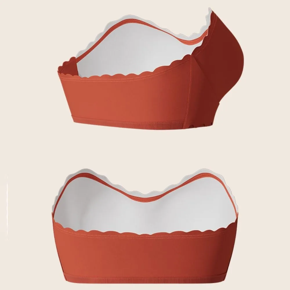 シームレスなストラップレス目に見えないブラジャーぴったりフィット耐衝撃ブラジャー女性のためのランジェリーフロントバックルワイヤレスブラジャー結婚式