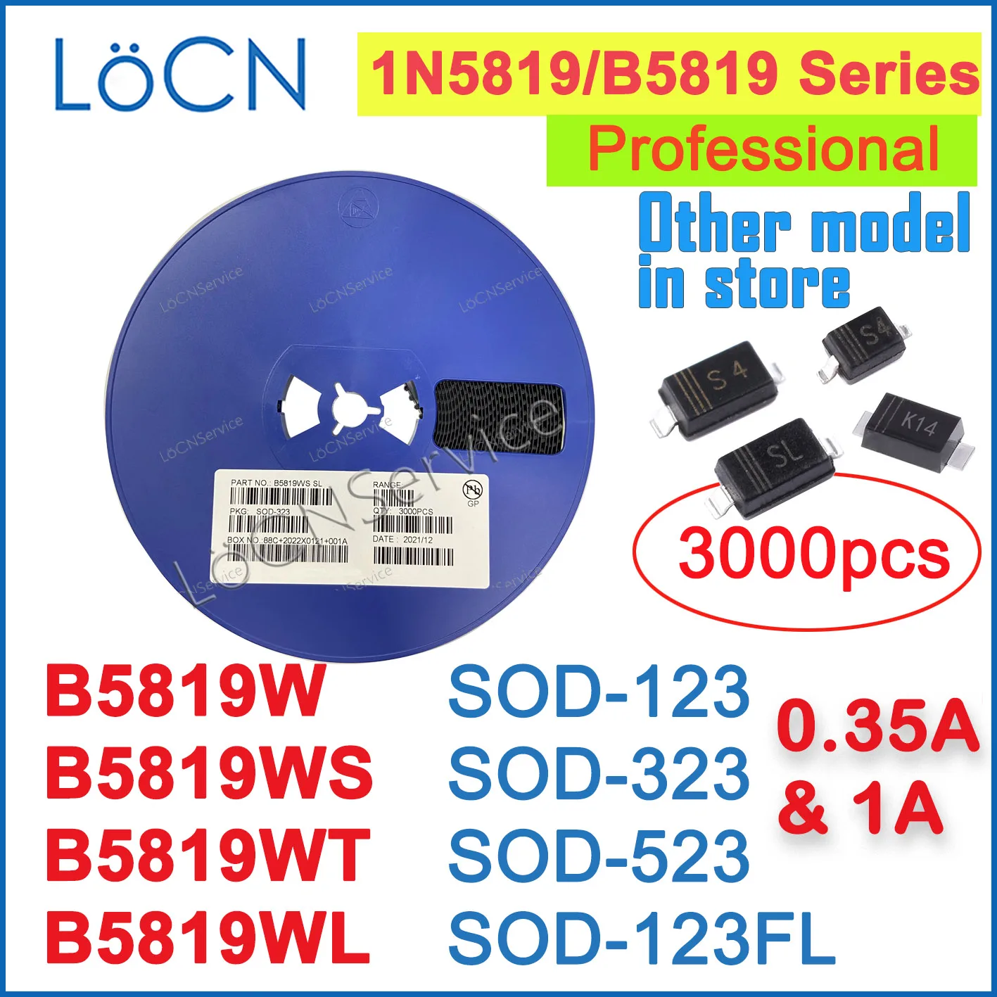 3000PCS 1N5819 5819…