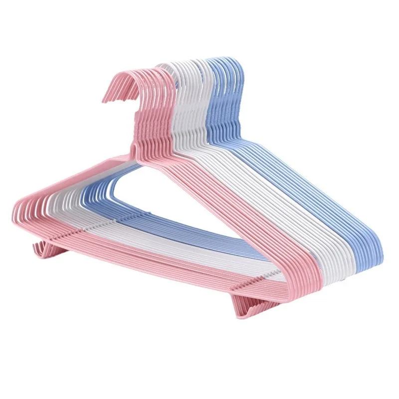 

2026 Household Anti-slip Clothes Hanger, Iron Art Hanger, Multifunctional with Hook, PVC Coated Hanger
