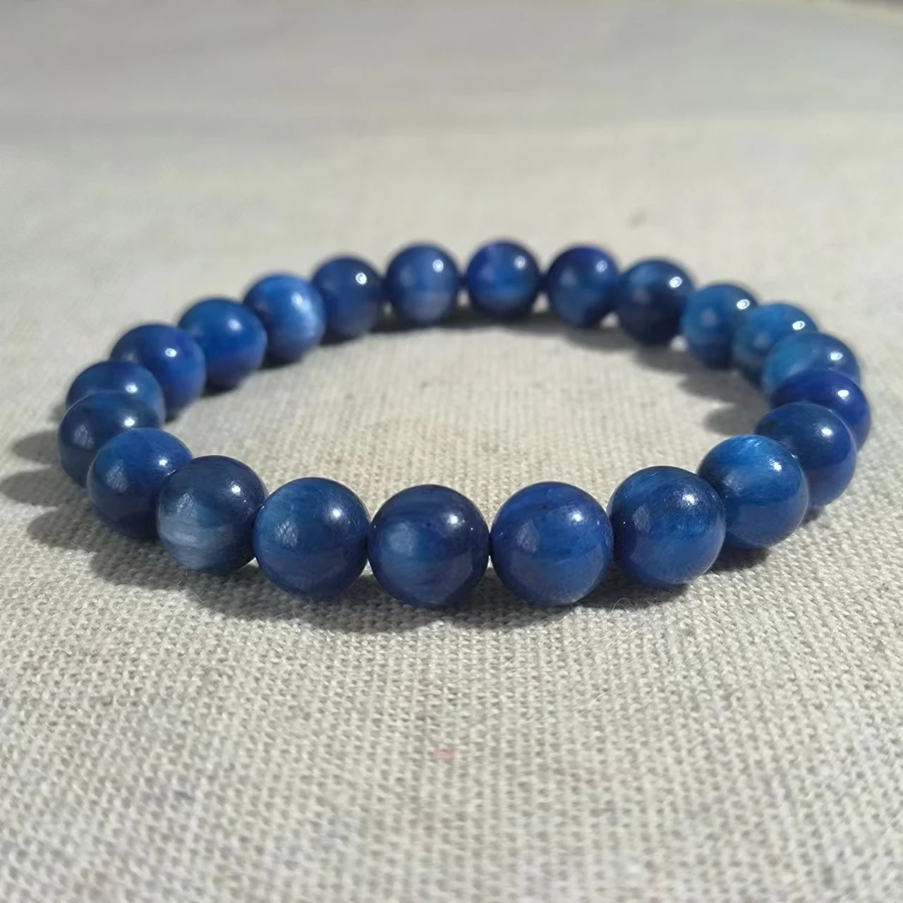 1pcs/lot Natural Kyanite Single Circle Bead Bracelet cat eye Exquisite high-grade crystal precious accessories gem jewelry taki