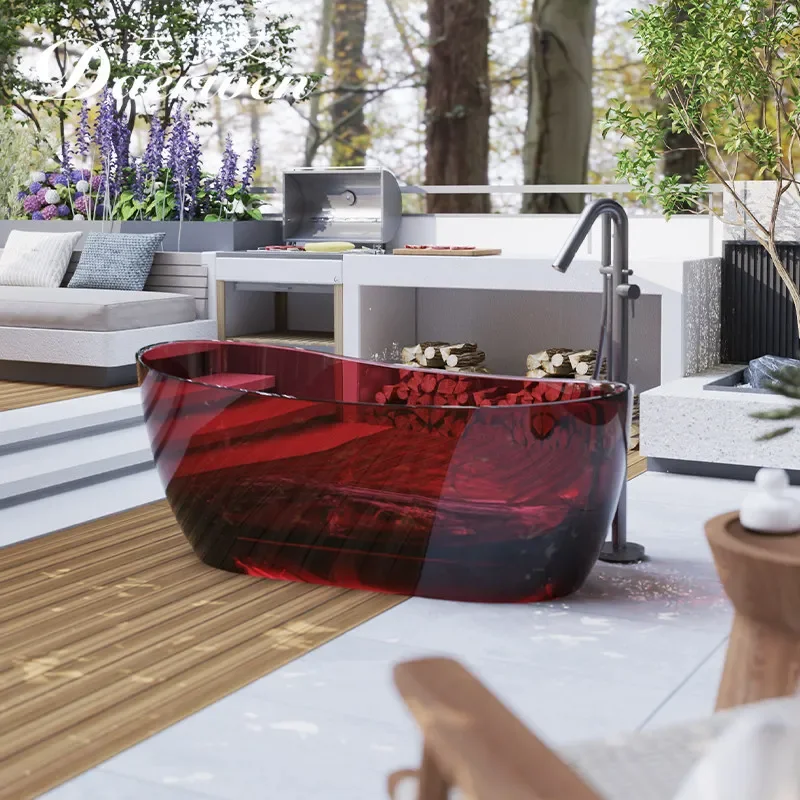 #Round Surf Massage Bathtub, Colorful Constant Temperature Heated Freestanding Tub for Luxury Home Spa, Bathroom Fixture