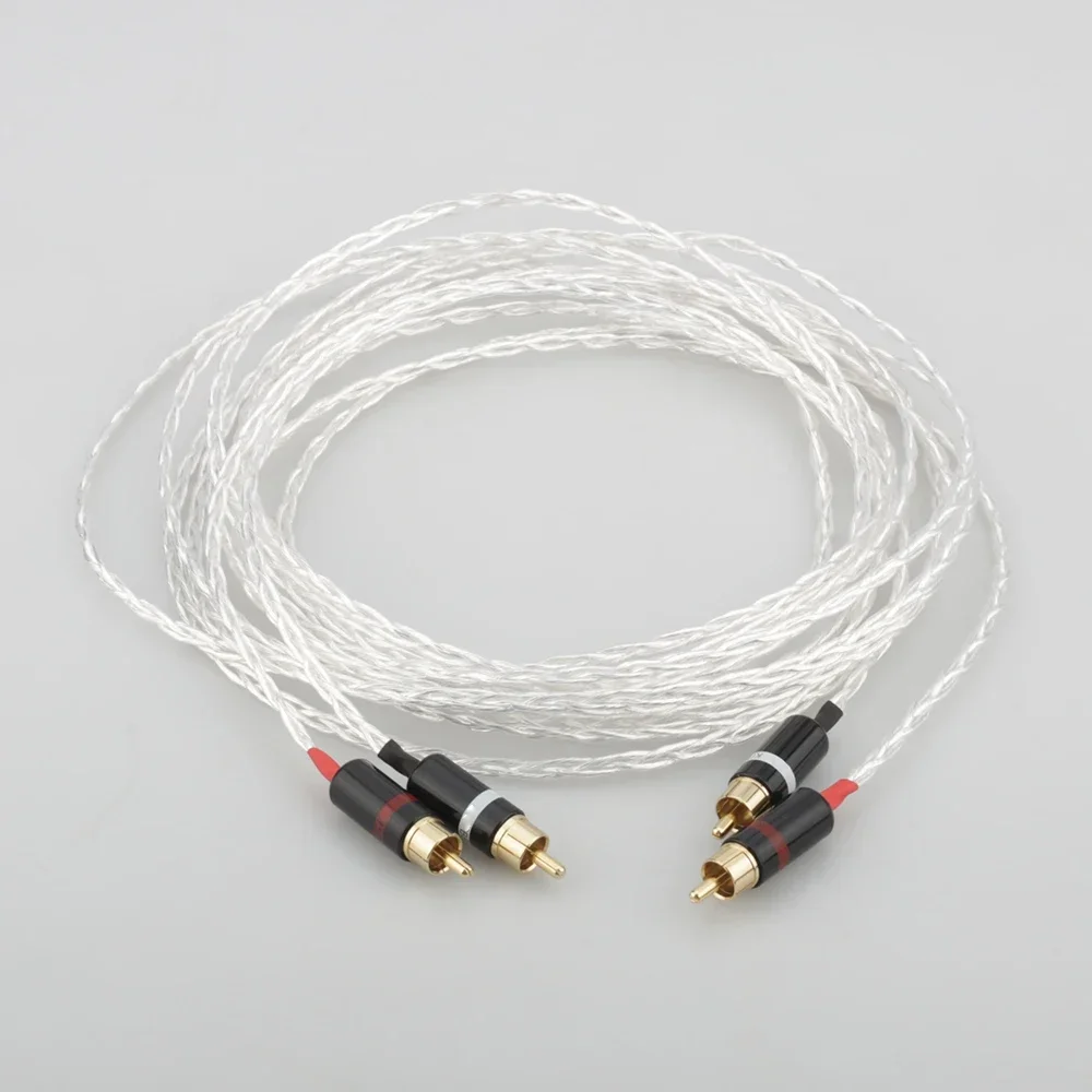 3AG OCC Posrebrzany kabel audio Kabel połączeniowy Hifi RCA z pozłacaną wtyczką do odtwarzacza CD wzmacniacza