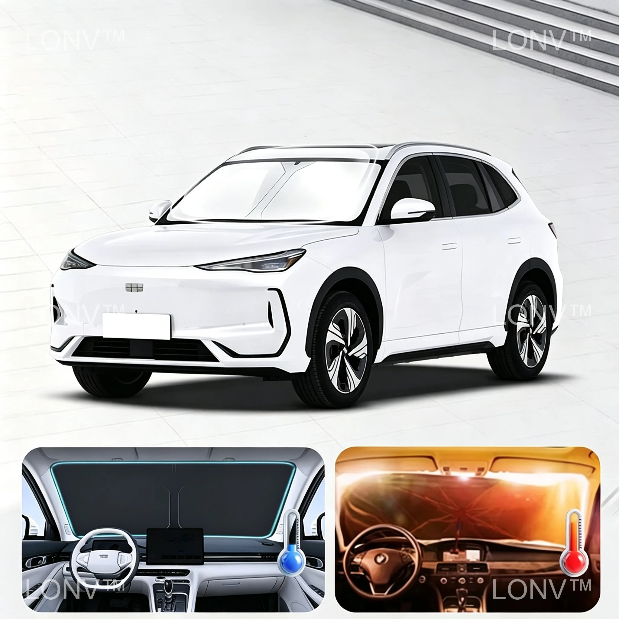 Car Sunshade For Geely EX5 Proton EMas7 2025 2026 2027Front Windshield Shade Cover SunShade Anti-UV Heat Insulation Accessories