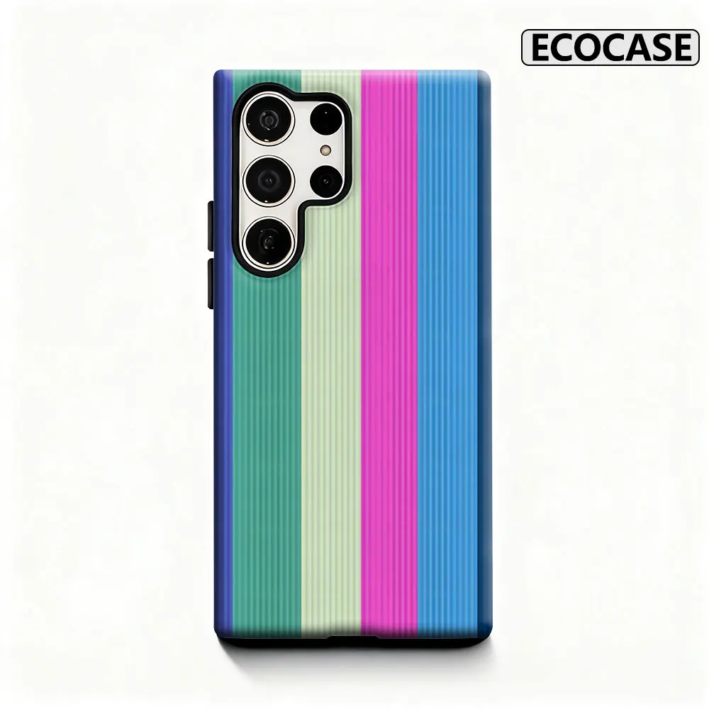 Vibrant Vertical Stripes Phone Case for Samsung Galaxy S26 S25 Ultra S24 S23 Ultra Plus Shockproof Double layer tough Back Cover