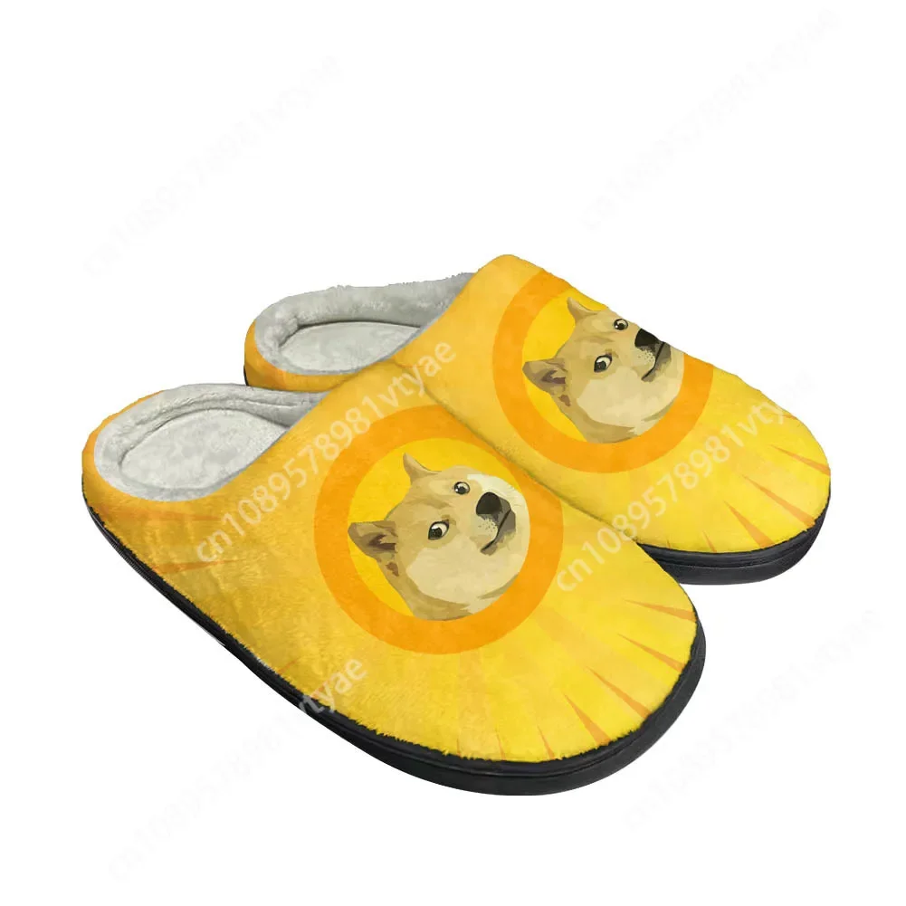 

Hot Dogecoin Fashion Cool Cotton Custom Slippers Mens Womens Sandals Plush Casual Keep Warm Shoes Thermal Comfortable Slipper