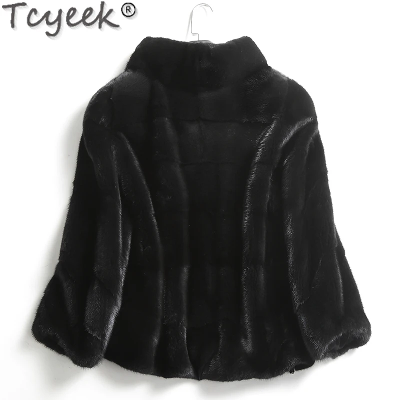 

Tcyeek High Quality Whole Mink Fur Jacket Women Short Winter Warm Fur Real Coat Womens Clothing Elegant Chaqueta Mujer 2023 LM