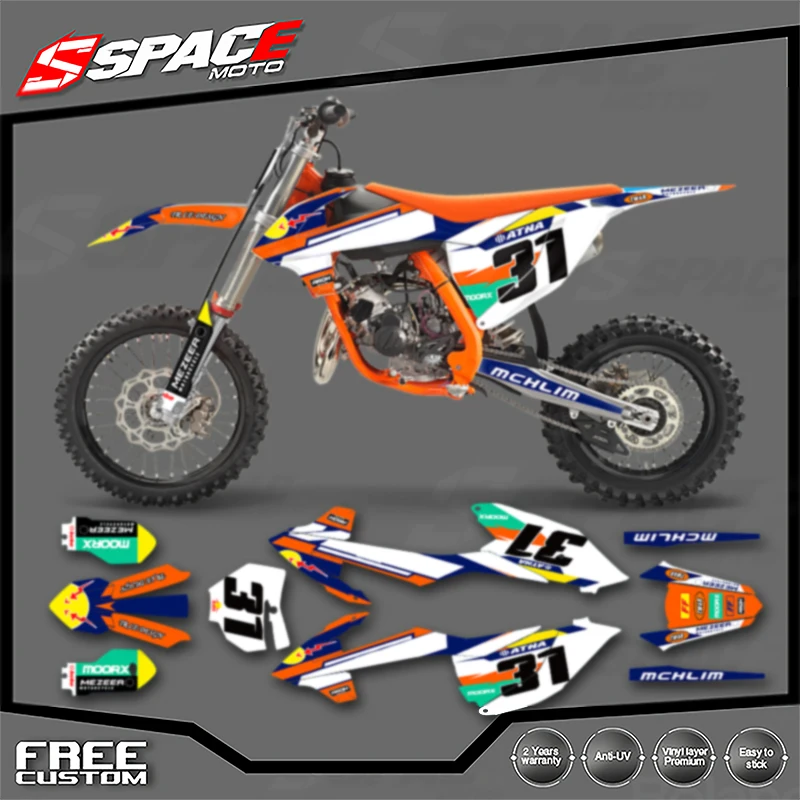 

SPACE индивидуальная мотоциклетная графическая фоновая наклейка для KTM SX SX85 2018 2019 2020 2021 2022 2023 2024 18-24 SX85 наборы наклеек 02