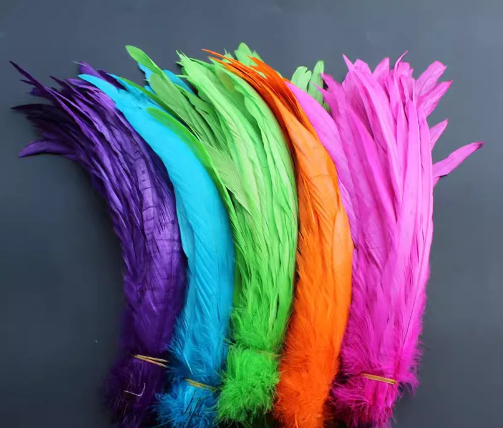 100pcs 30-40cm Wholesale Rooster Feathers Wedding Crafts DIY Natural Feather Handwork Party Plumas Carnival Headwear Decoration