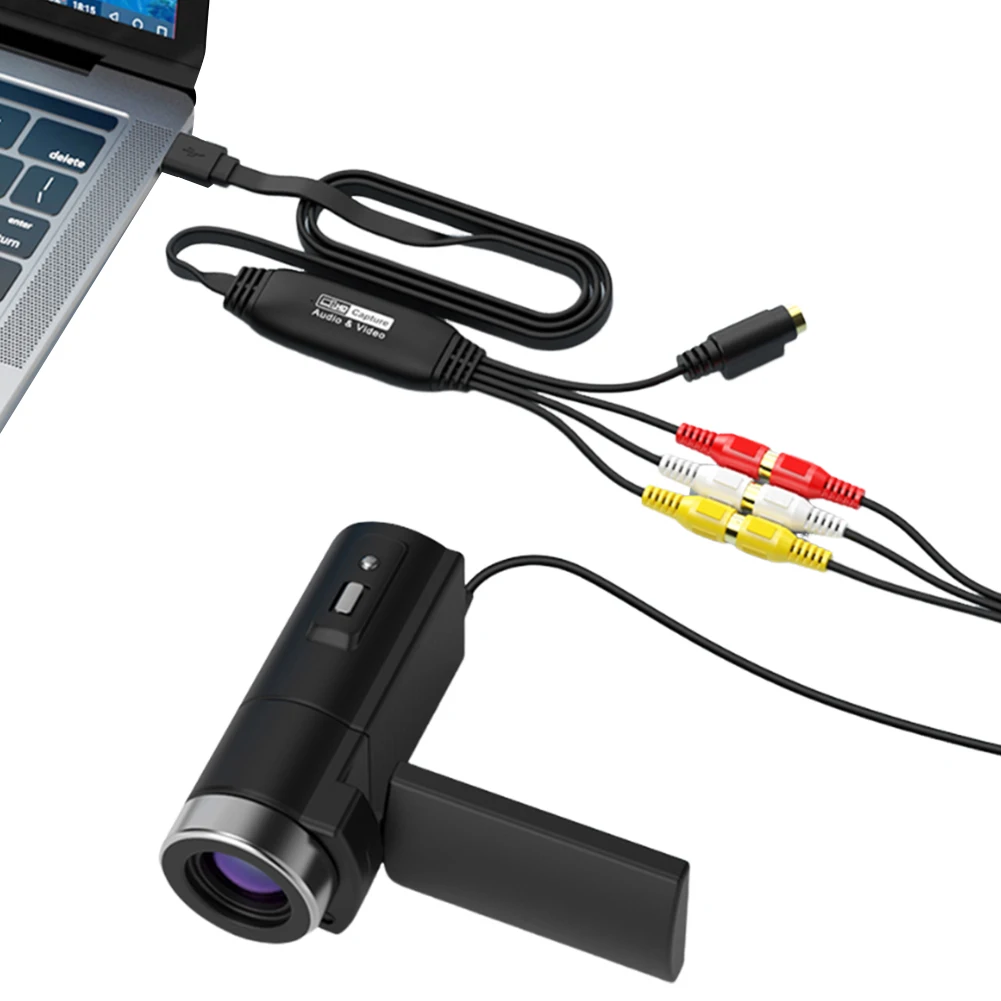 

USB-карта видеозахвата USB-AV-адаптер видеозахвата VHS TV DVD VCR Адаптер захвата аудио для Mac PC
