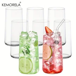 6PCS Highball Glass Whiskey Coffee Cup With Straw 15.5 Oz Juice Drinking Glasses Suitable For Cocktail Beer Glass Drinkware Set