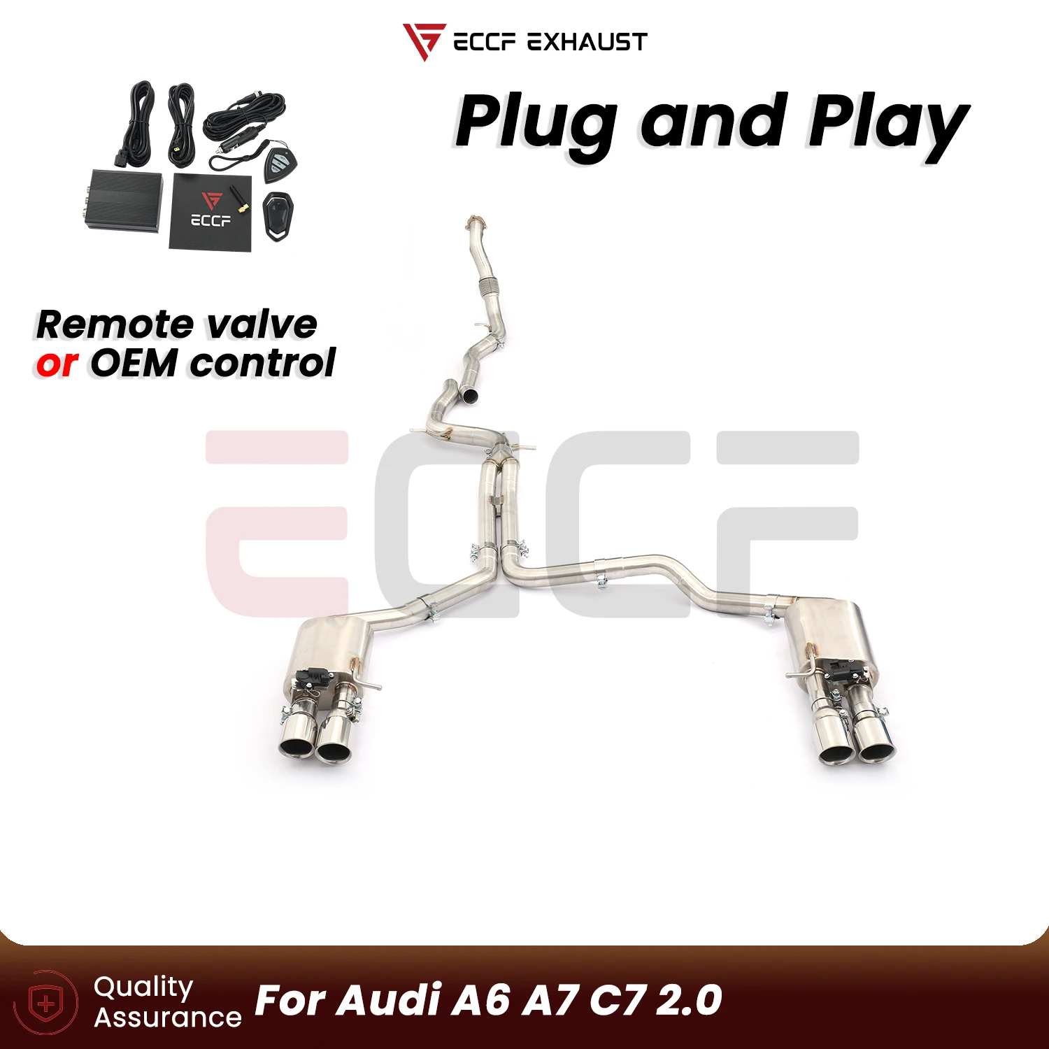 

Sporty Stainless steel Complete exhaust system FOR Audi A6 A7 C7 2.0 Aggressive Exhaust Sound Plug and Play Performance Upgrade