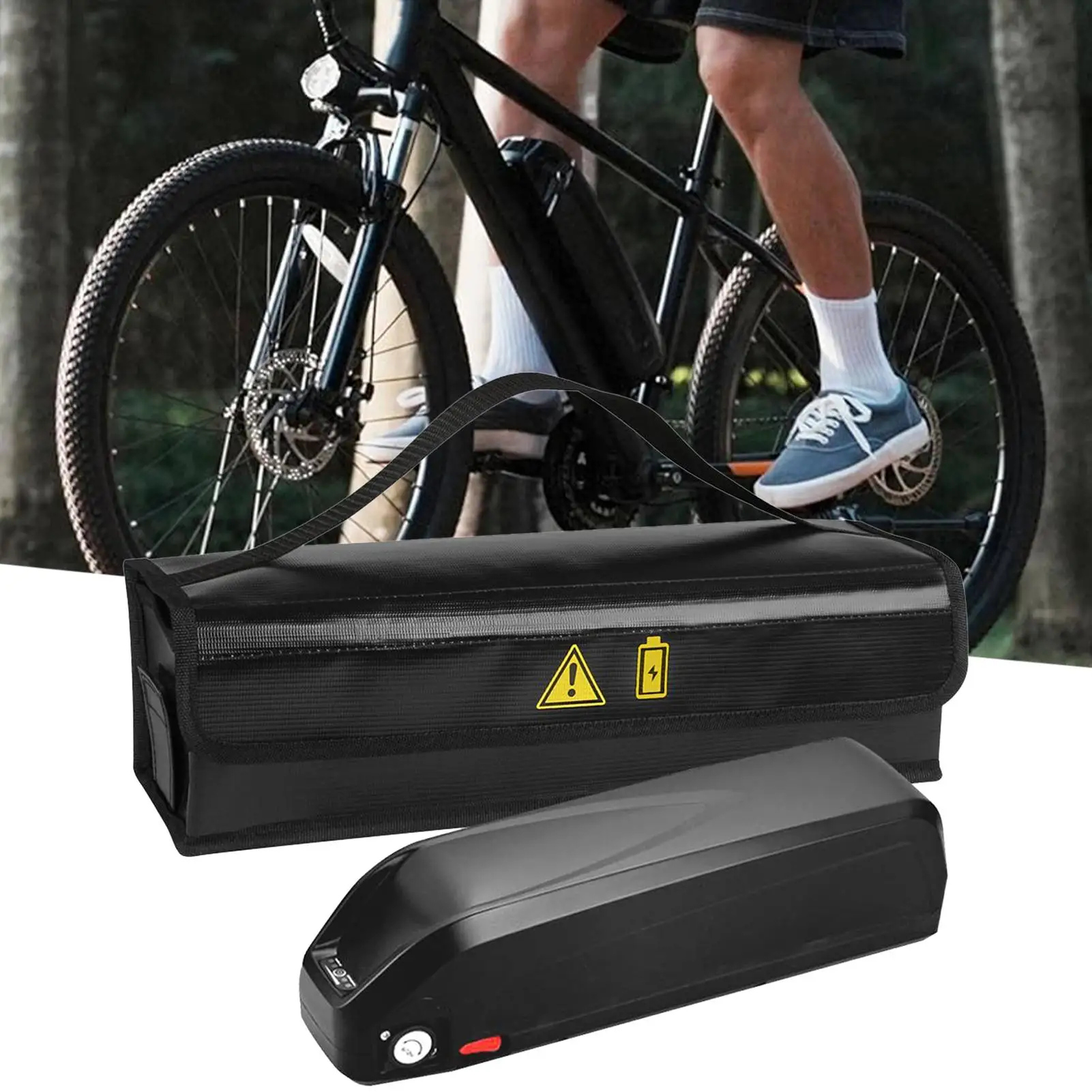 

Waterproof Electric Bike Battery Bag, Large Capacity Shockproof E-Bike Battery Holder with Handle for Outdoor Riding & Commuting