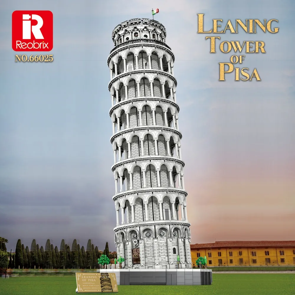 

7652PCS Leaning Tower Of Pisa Building Blocks World famous Buildings Model Bricks Desktop Decoration Toys For Kids Holiday Gifts