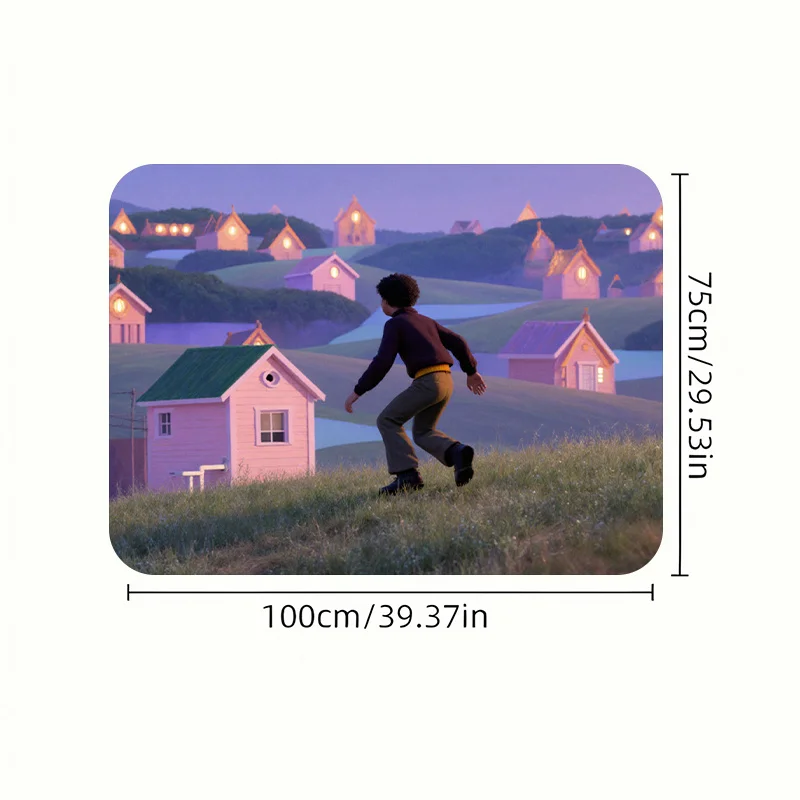 Sturdy Trunk Mat For Vehicles Featuring A Curly-Haired Runner Dressed In Dark Top And Olive Trousers, Set Against A Grassy Hill