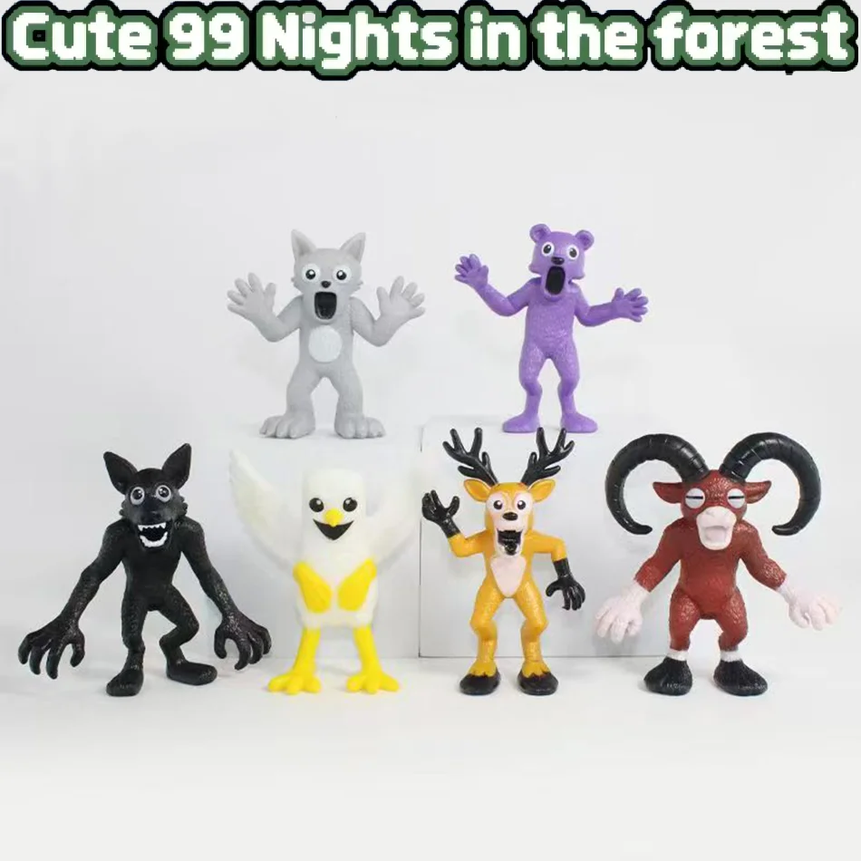 New 99 Nights in The Forest Deer Owl Goat Player Protagonist Character Monster Set Model Assembled Figurine Plastic Toy Gifts