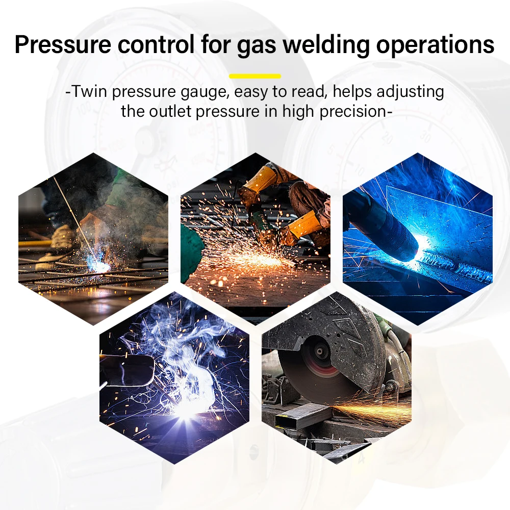 Mini reduktor ciśnienia butla gazowa Argon CO2 do spawania MIG TIG metromierz przepływu spawania W21.8 1/4 gwint 0-20 mpa zawór regulacyjny