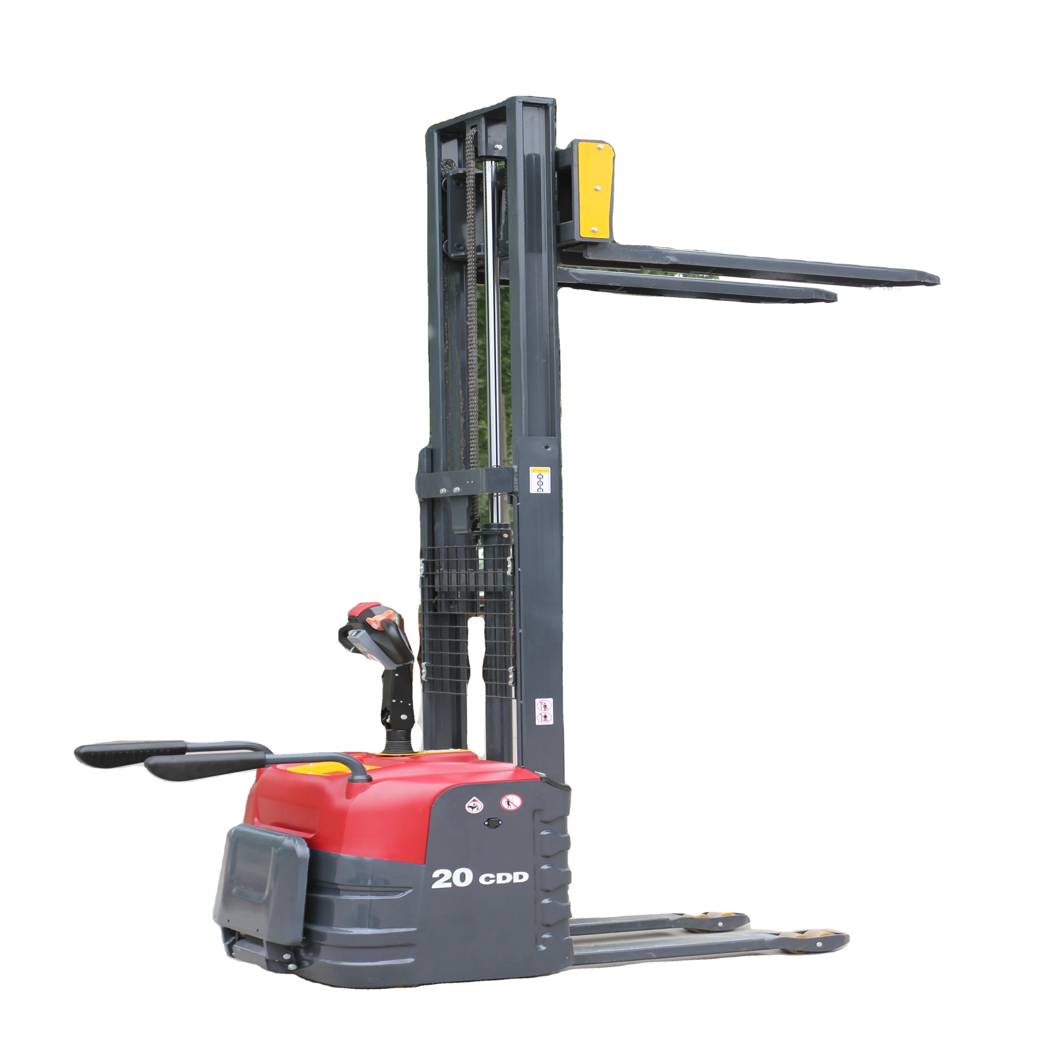 

for-Hot Sell Electric Pallet Stacker Power Self Loading Stacker Forklift Reach 1.5ton 2ton Walkie Stacker*