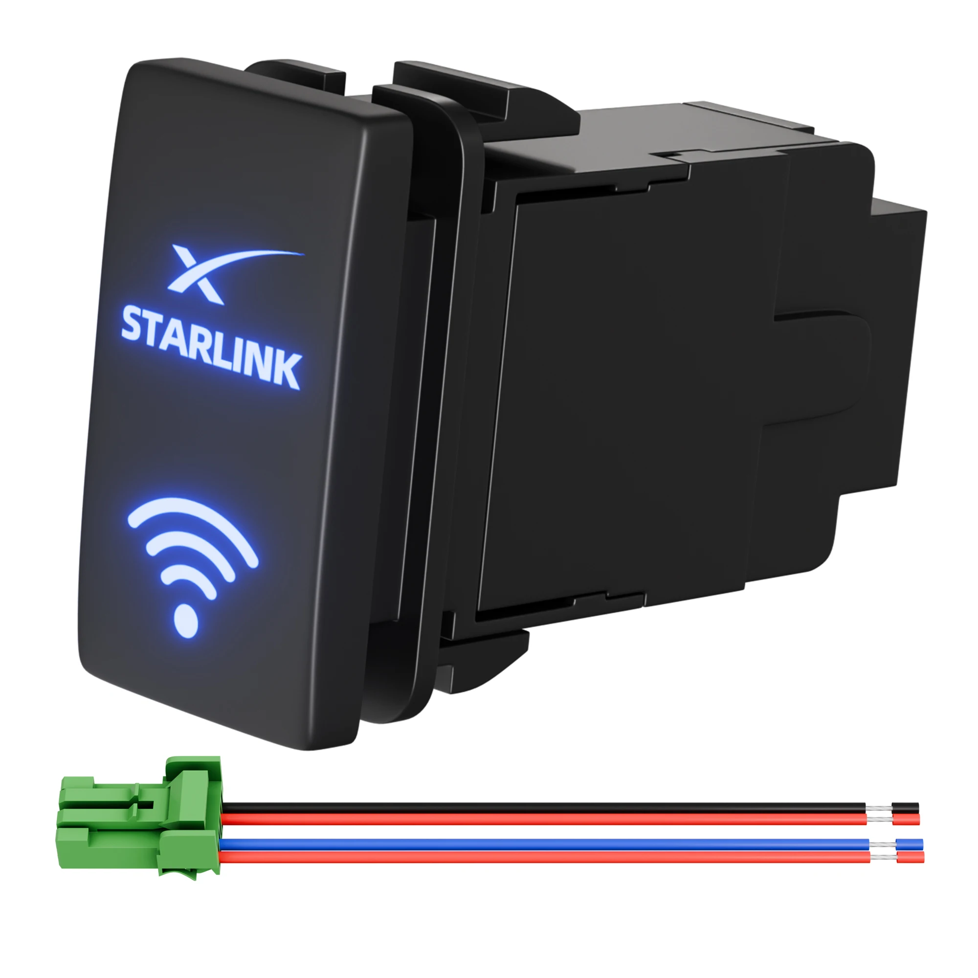 39X21MM Push Button Switch for Starlink MINI GEN1–3 Satellite 12V On/Off Switch with LED Indicator & Jumper Wires for Toyota