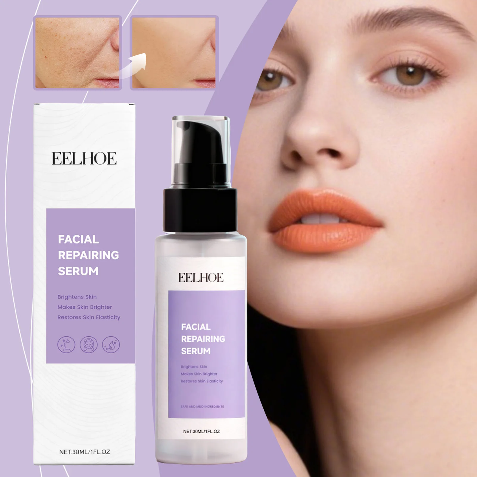 Facial Serum For Acne-prone Oily Skin Lightweight Repairs Barriers Soothes Sensitive Skin. Spa-Like Home Treatments
