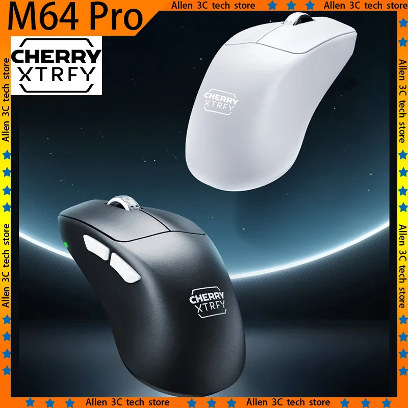 Cherry Xtrfy M64Pro Gaming Mouse Wireless Pixart3395 Sensor 8000Hz Lightweight 2.4G 2Mode Esports Gamer Pc Gaming Wireless Mouse