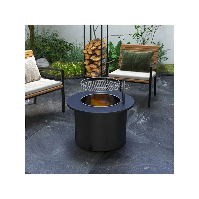 Poisson de foyer extérieur portable pour le camping dans l'arrière-cour - Idéal pour le chauffage et la cuisine - Conception en acier durable