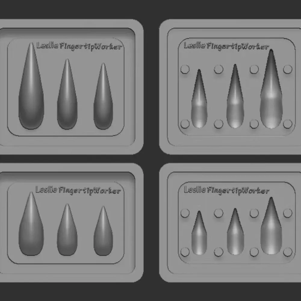 2pcs Set Nail Dragon Claw Mold 3d Carving Silicone Template Stamper