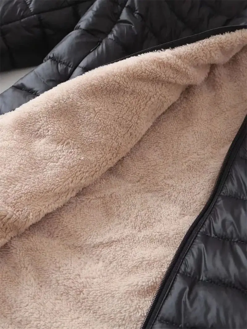 Jaet invernale in cotone con cappuccio di media lunghezza per donna Autunno Lig 2024 Faion Piumino da donna Jaet con imbottitura in seta Altro marchio