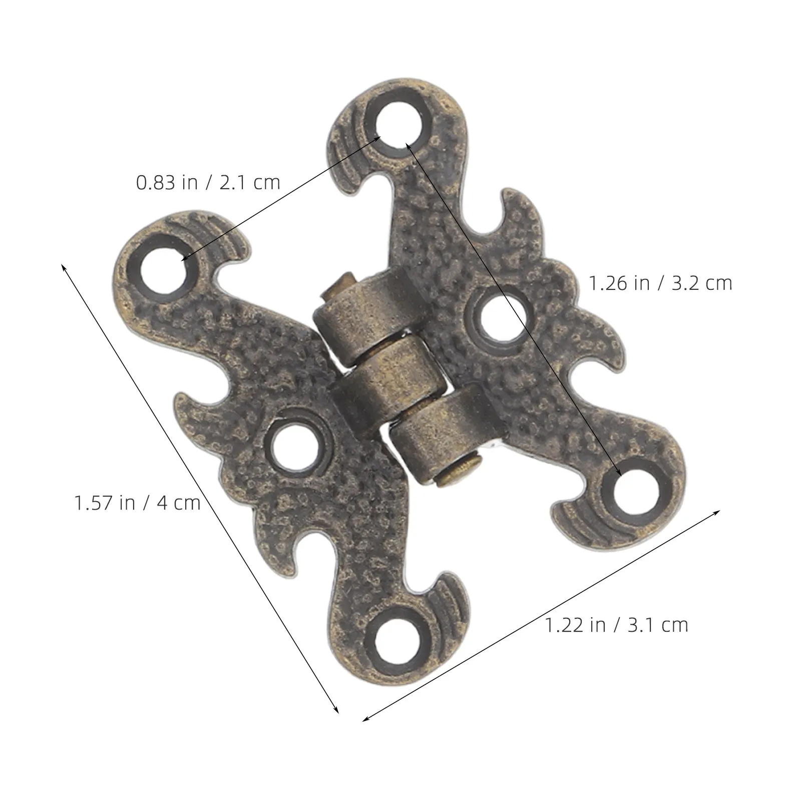 16pcs Jewelry Box Hinges Antique Folding H-Shape Hinges Wooden Gift Boxes Treasure Chest Small Cabinet Vintage Hardware Projects