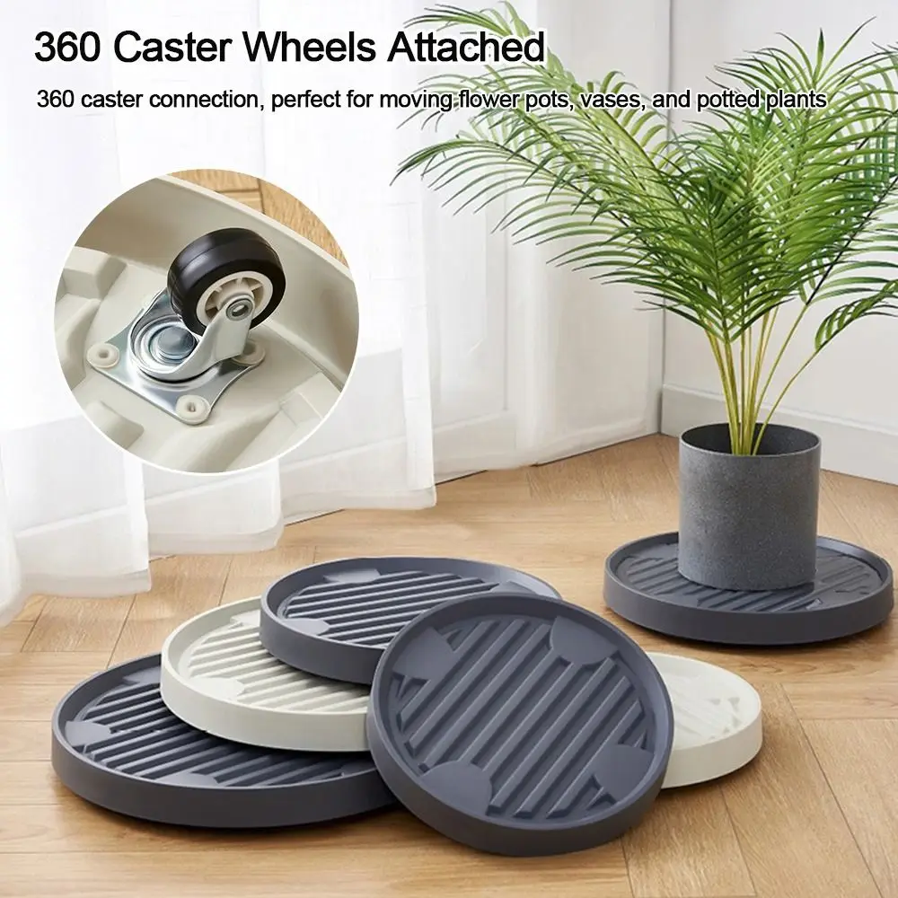 with Moving Wheels Plant Saucer Round Plastic Flower Pot Plant trays Bonsai Rack Removable Drip Trays