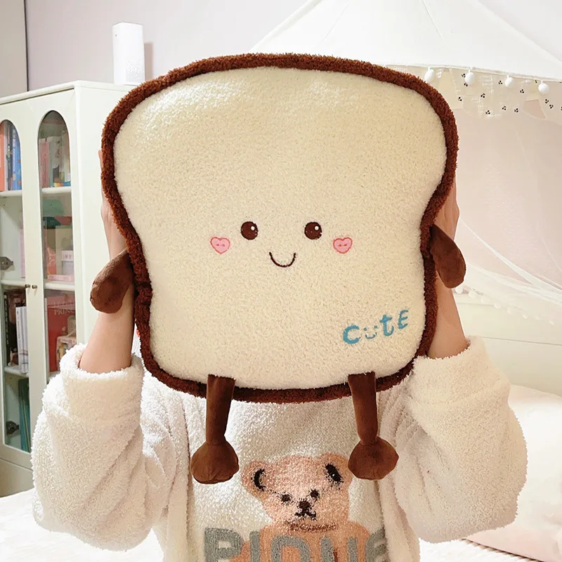 35x40 سنتيمتر حرق Sop وسائد فخمة محشوة الإنسان الشكل الغذاء الخبز وسادة مقعد لطيف الوجه العاطفة بلوشي أريكة كرسي ديكور هدية