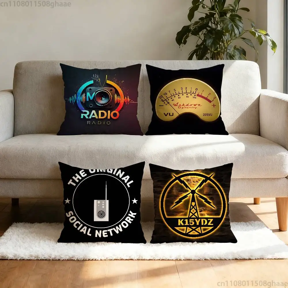 

Amateur Radio Pillow Case Square Double-Sided Printing Short Plush Sofa Cushion Cover Bedroom Bedside Pillow