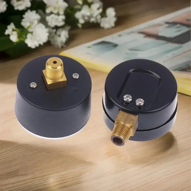 เกจวัดแรงดันลมแบบใช้งานได้จริง: ตรวจสอบของเหลวไฮดรอลิกแบบนิวเมติก, 0-12 บาร์ / 0-170 PSI, หน้าปัดใช้งานง่าย