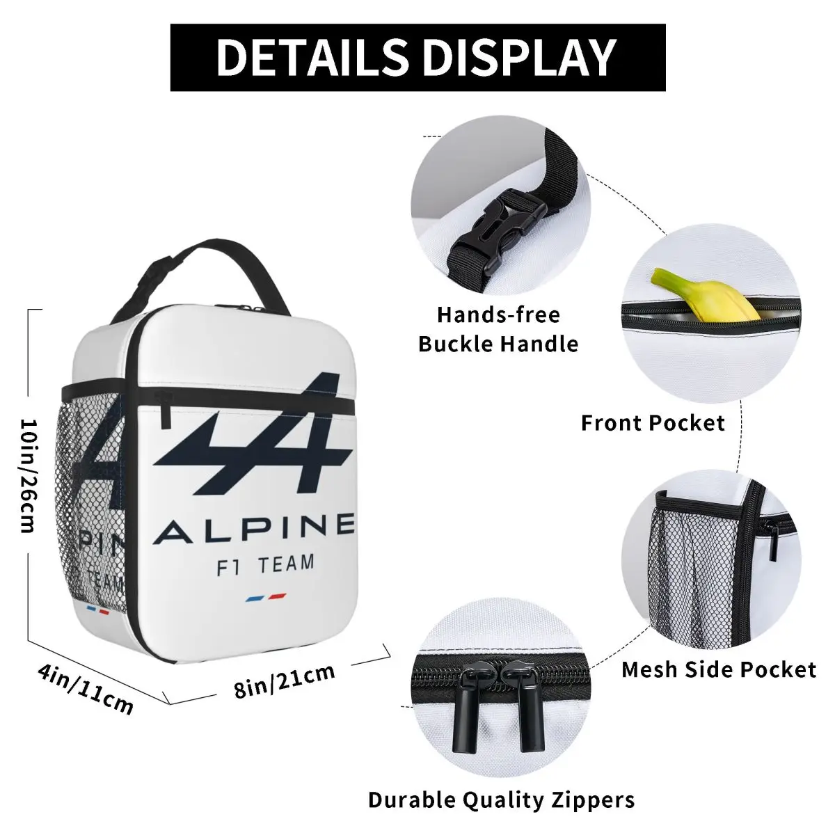 Insulated Lunch Bags Alpine F1 Team Merch Food Bag Multifunction Thermal Cooler Lunch Box For Men