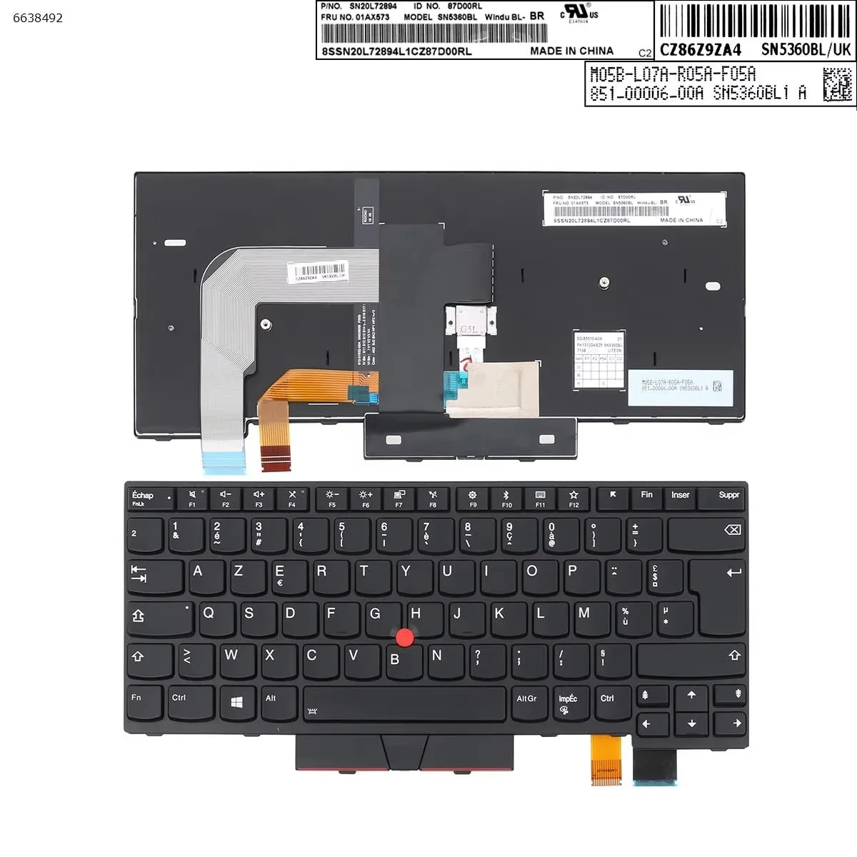 Teclado para lenovo thinkpad t470 t480 teclado a475 a485 teclado de notebook 01hx459 01ax364 eua/francês/reino unido layout