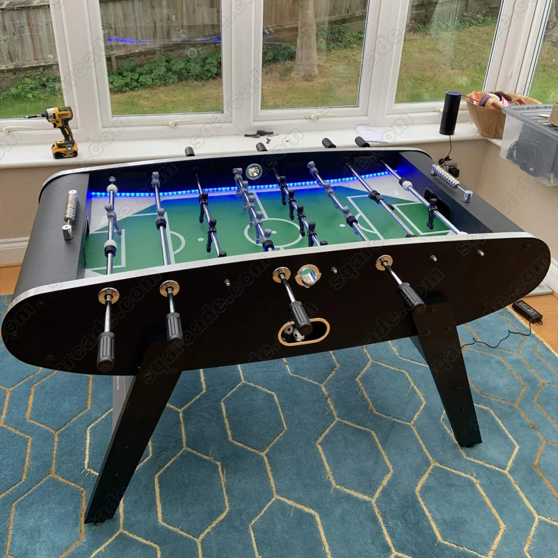 2026 Family Game Table Led Lighting Football Table Electronic Scoring Foosball Soccer Table for Salepromote sales