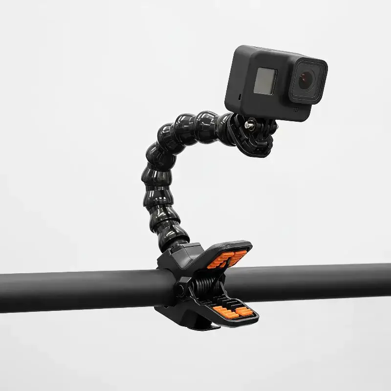 Adjustable Clamp Mount With 360 Degree Flexible Arm And Anti Slip Grip Perfect For Vlogging Outdoor Action Video Shooting