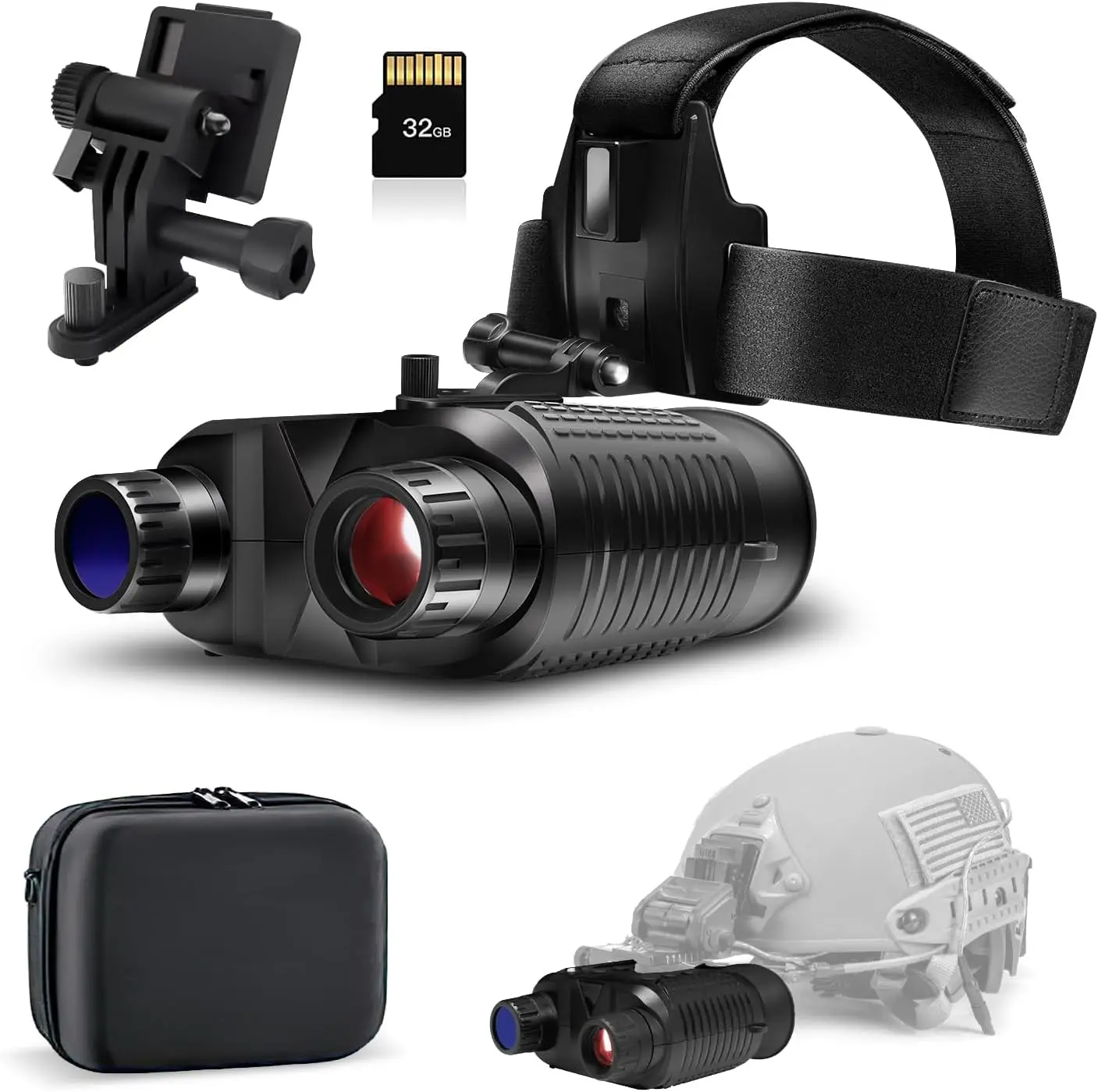 Goggles Head Mounted, [2024 Upgrade] 1312FT Night Vision Binoculars, FHD Hands Free Nightvision Goggles for Helmet, Long Rang In