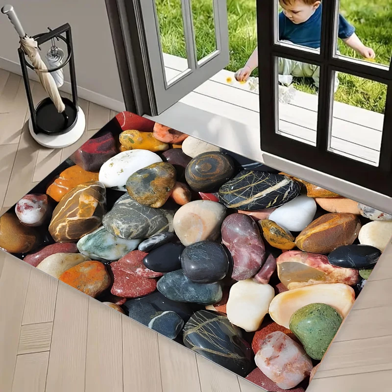 River Stone Carpet Mat Rug Home Decoration Living Room Entrance Floor Decor Garden Pathway Non Slip Rugs Welcome Mat