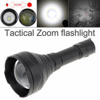 Hunting Tactical Flashlight HT12 66mm Lens XHP-V3 LED Zoomable Professional Long-range Spotlight Support Remote Switch