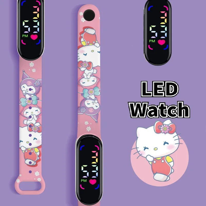 Disney Mickey Minnie children's  Cartoon Anime Character Luminous Bracelet Watch LED Touch Waterproof Sports kids gifts watch