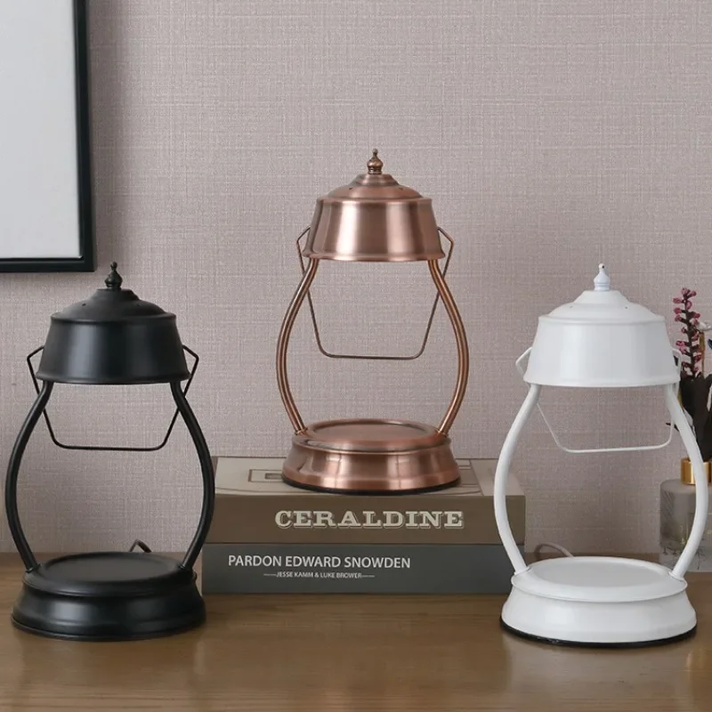 Aromatherapy Candle Lamp Retro Nostalgic Marble Molten Wax Lamp Household Creative Plug-in Dimming Candlestick Desk Lights