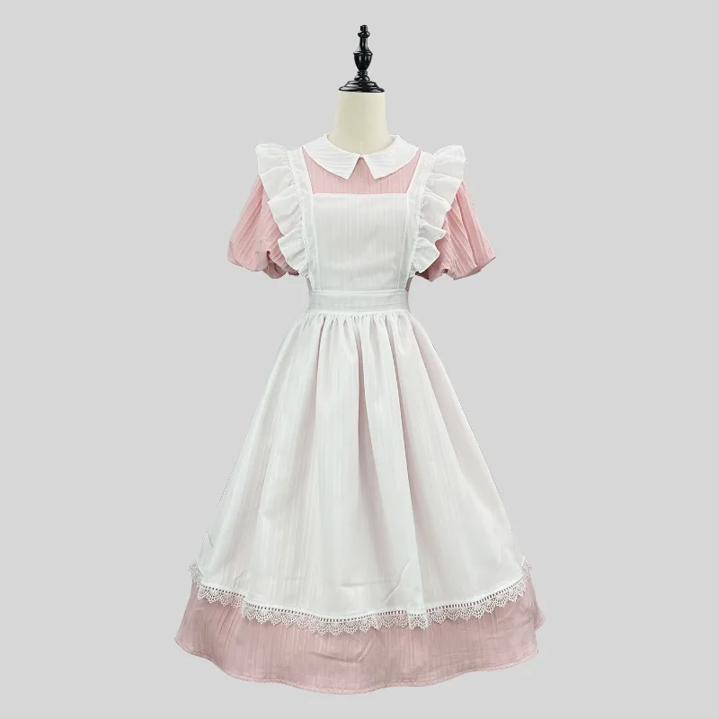 

Japanese Plus Size 5XL Old Castle Puff Sleeve Long Maid Dress Costume Cosplay Butler Maid Cafe Attendant Waitress Party Outfits
