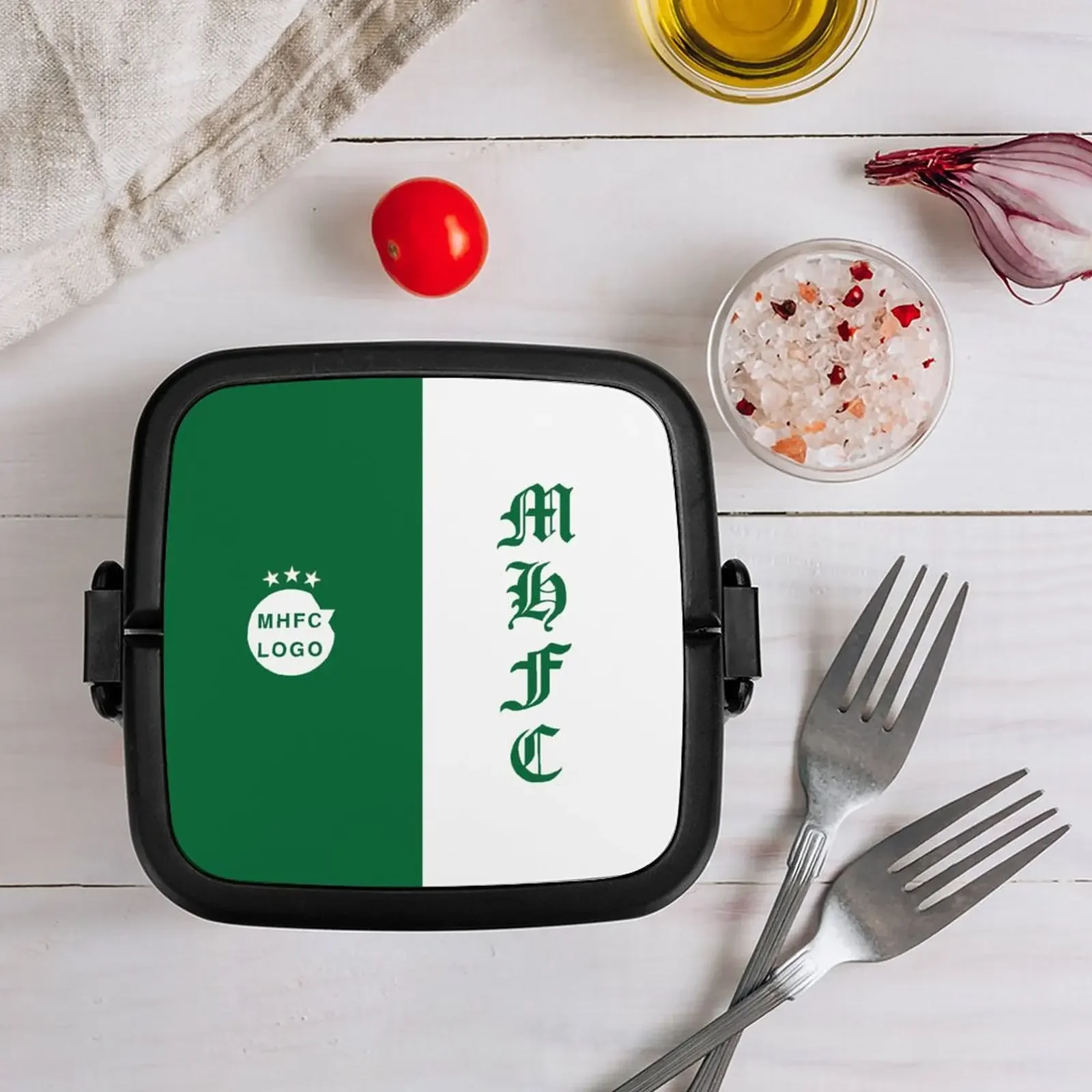 Israel Maccabi Haifa F.c Mhfc Kampioen Dubbele Laag Draagbare Lunchbox Met Lepel Magnetron Lunchbox Voedselopslagcontainer