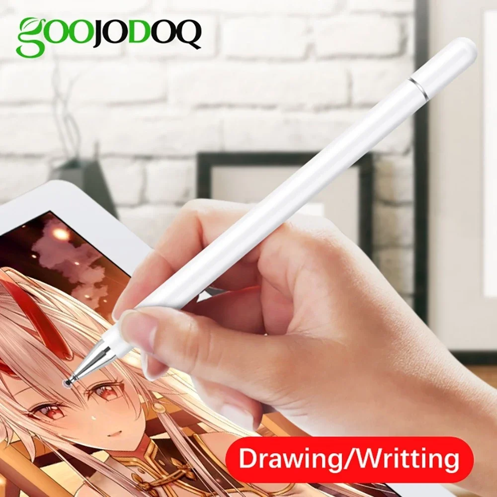 GOOJODOQ Stylus Pen Universal 2 em 1 para Android Phone Tablet para iPad Touch Screen Lápis Caneta Capacitiva