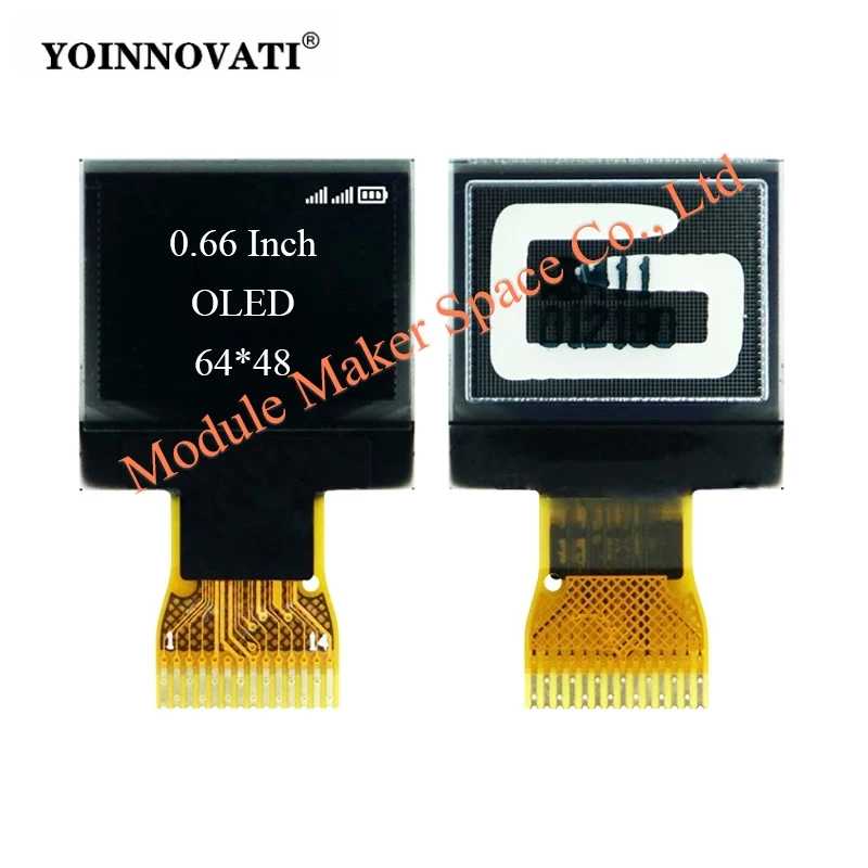 0.66 Inch OLED LCD Display ST7315 64*48 Resolution Monochrome White IIC/I²C Interface 14-Pin Solder Pad Bare Screen Module