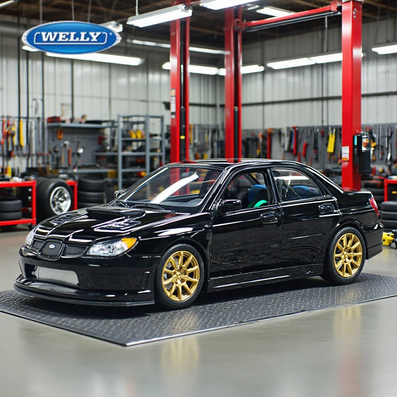 

WELLY 1:24 Subaru lmpreza WRX STI Alloy Car Diecasts & Toy Vehicles Car Model Miniature Scale Model Car Toy For Children