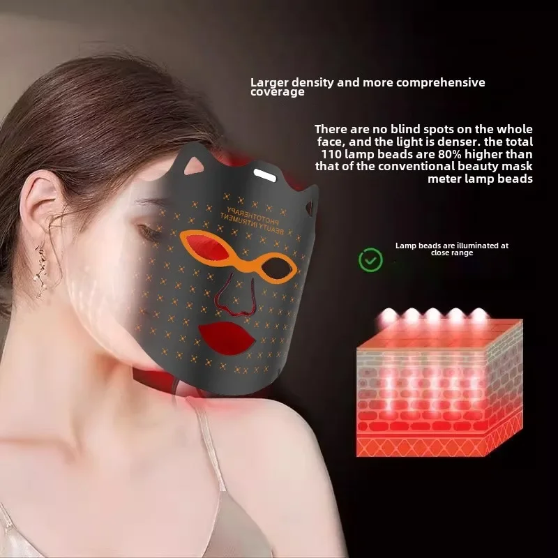 New photon rejuvenation beauty LED colorful phototherapy silicone mask