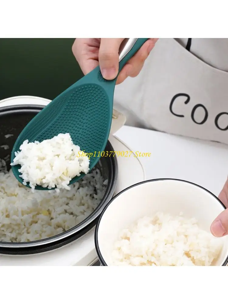 

C4DF Пластиковая порция ложки высокие температуры безопасное рисовое весло для кухонного кемпинга