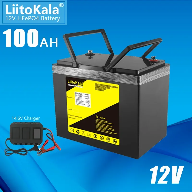 LiitoKala 12.8V 100Ah LifePo4 Battery Pack 12V 24V 36V Rechargeable Battery Pack Lithium Iron Phosphate Lifepo4 Solar Cell tools